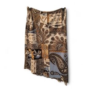 Vintage Y2K Small Paisley Abstract Asymmetrical Womens Skirt